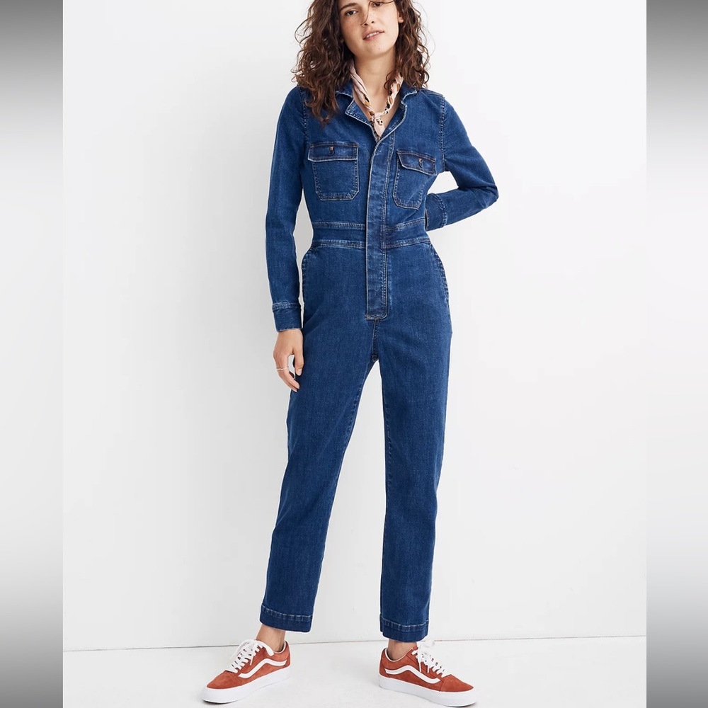 Denim Slim Coverall Jumpsuit in Stanwick Wash